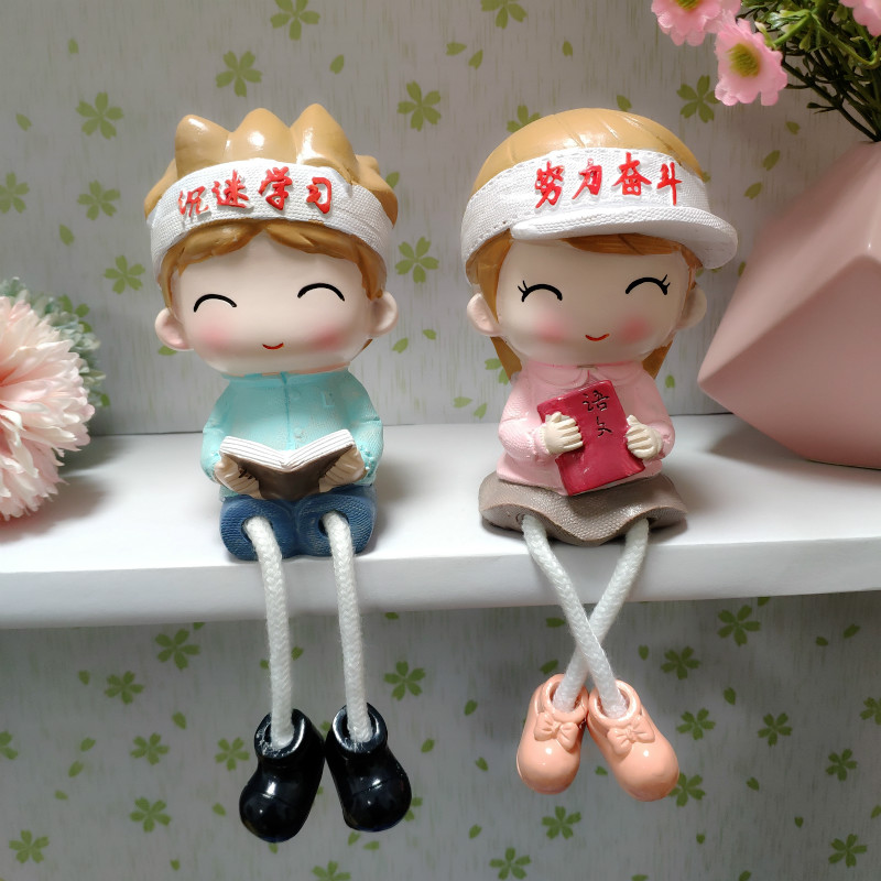 包邮创意结婚礼物工艺装饰品新款海军风一家四S口人摆件吊脚娃娃