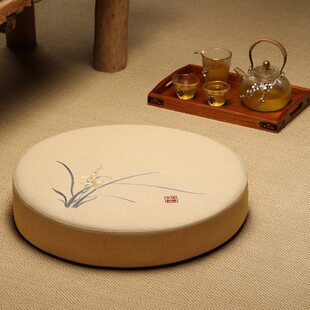 蒲团坐垫日式榻榻米蔷薇上坐墩地跪坐垫家用垫飘窗月色圆形打坐垫