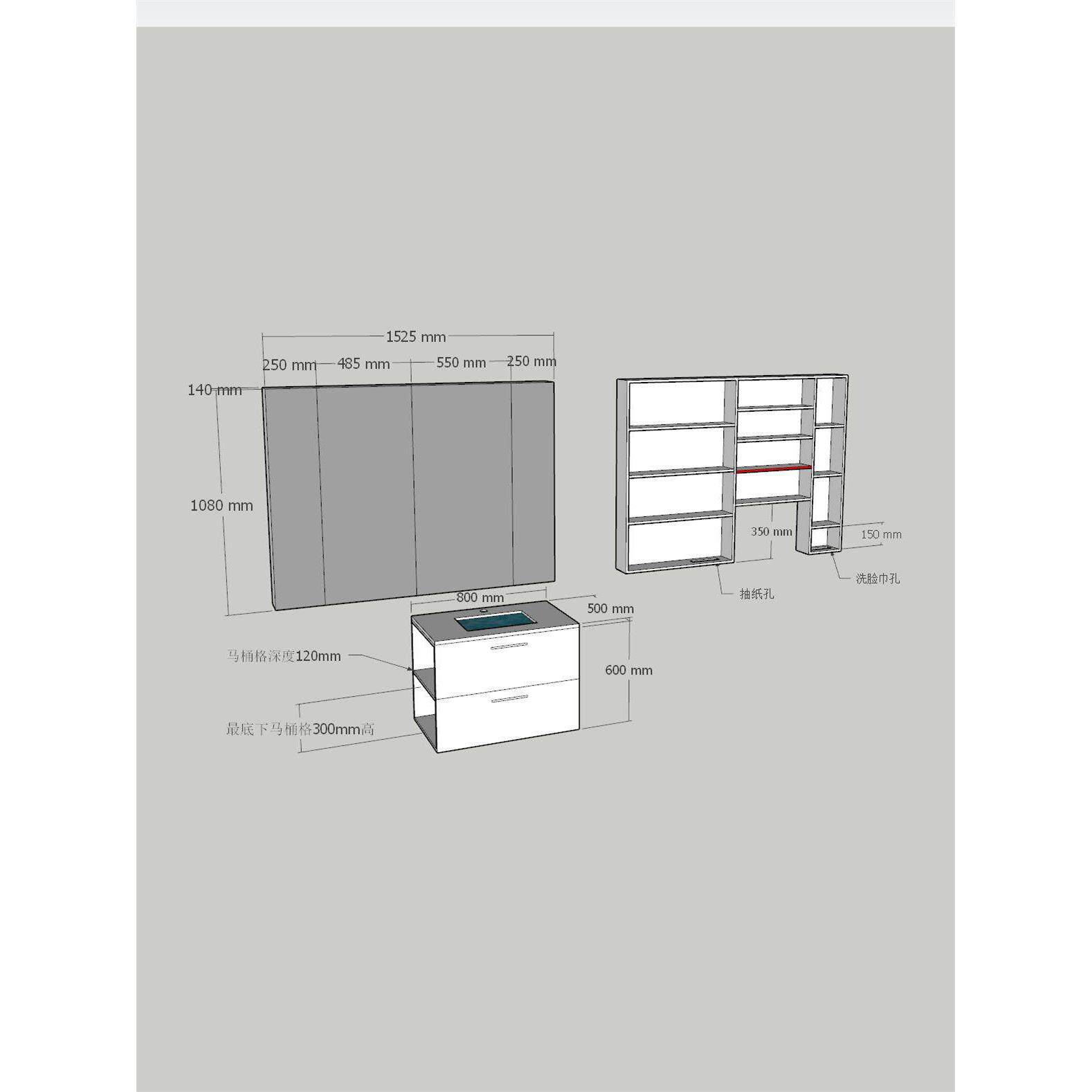定制浴室柜专用切角岩板可丽耐异形柜颜色定制单镜柜柜体