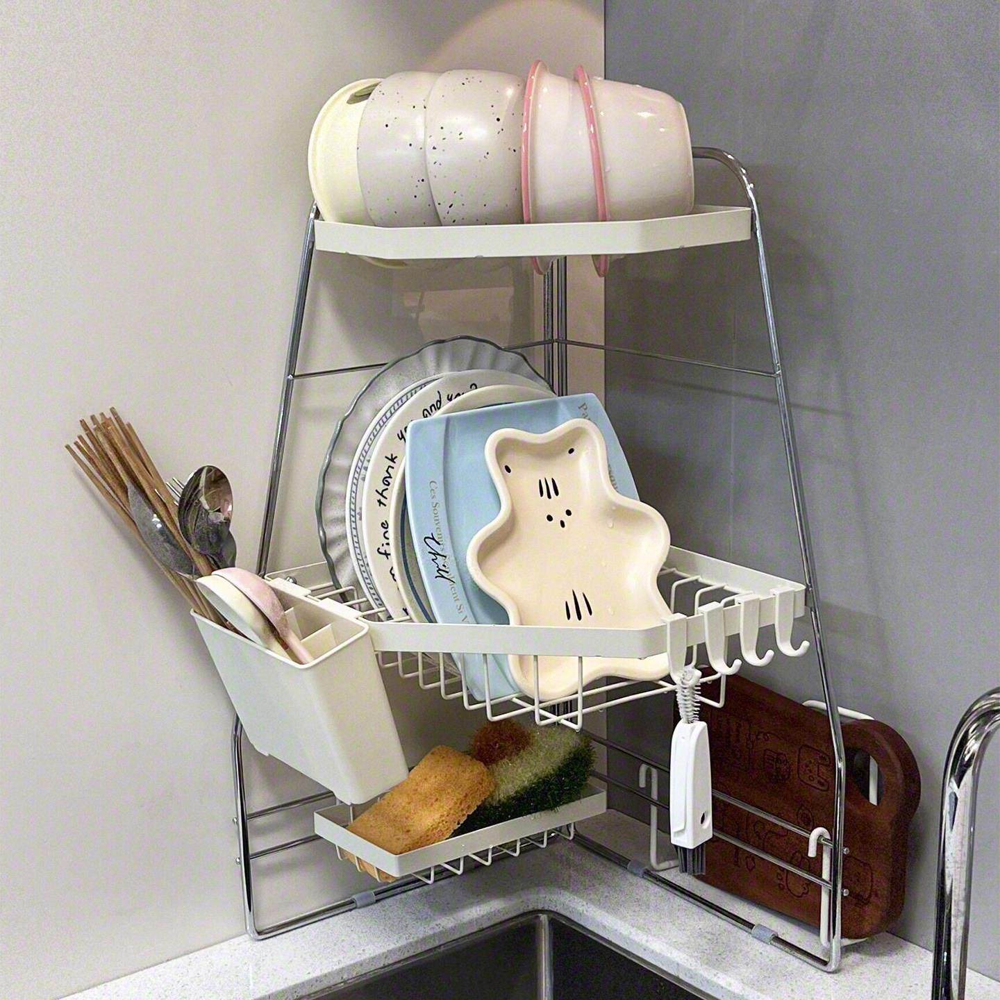 厨房好物碗碟收纳沥水架小户型台面置物架多功能转角架省空间神器,3C数码配件,USB多功能数码宝,淘宝优惠券,粉丝福利购,淘宝优惠卷