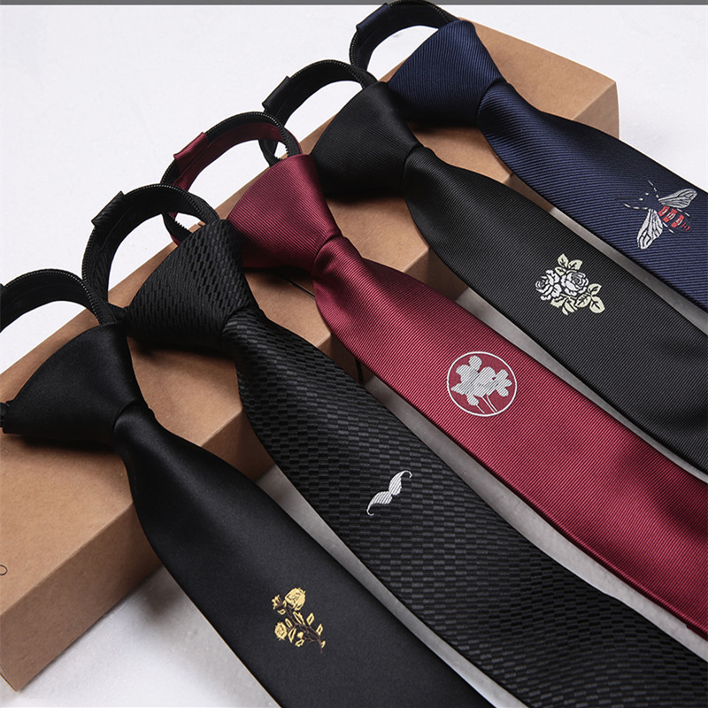 黑色领带男正f装商务结婚宽韩窄版学院风学生懒人拉链式易拉得潮