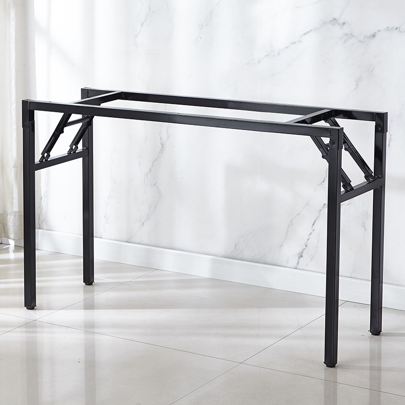 加厚桌子腿支架长方形折叠桌架子支撑架桌脚简易T加厚铁艺弹簧桌