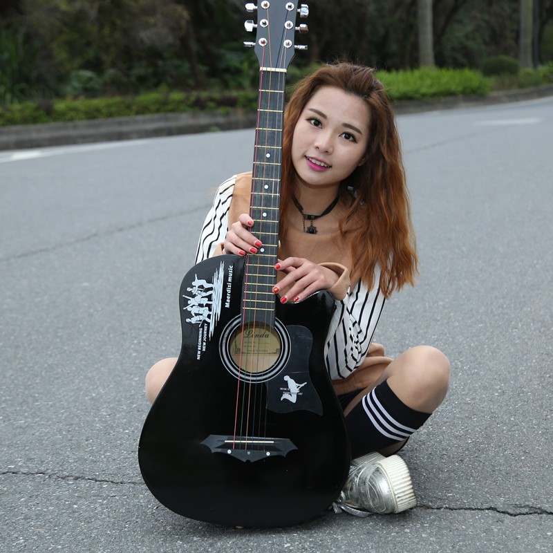 单板JIZHIgLIN38-41寸新手初学者民谣木吉他学生青少年入门乐器