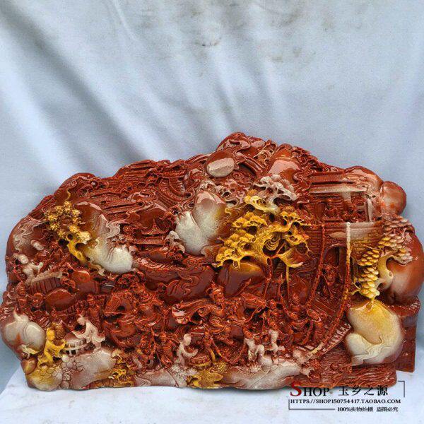 仿寿山石功成名就人物山水观赏摆件家居客厅办公室工艺品礼品摆设