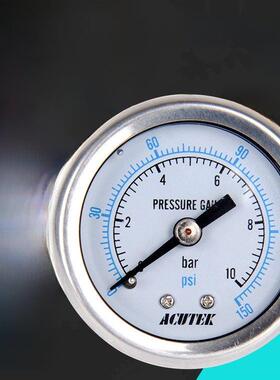 acacutek轴向防震压力表Yn40Z 10Bar Pt1/8液压防震和防震压力表