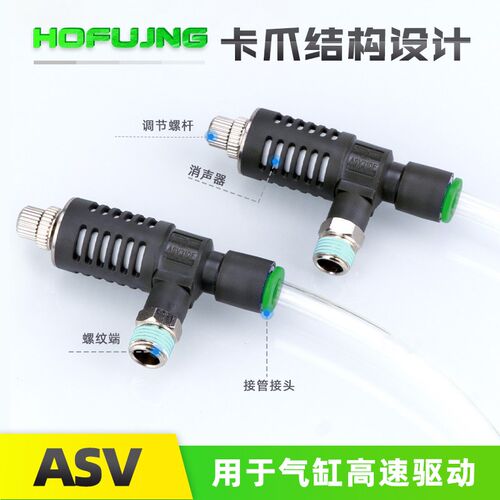 ASV310F-01-06S快速排气节流阀ASV410F-02-08S/ASV510F-03-10S