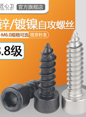 8.8级 黑色杯头内六角 自攻螺丝螺丝镀镍自攻丝螺钉M1.7M2-M4M5M6