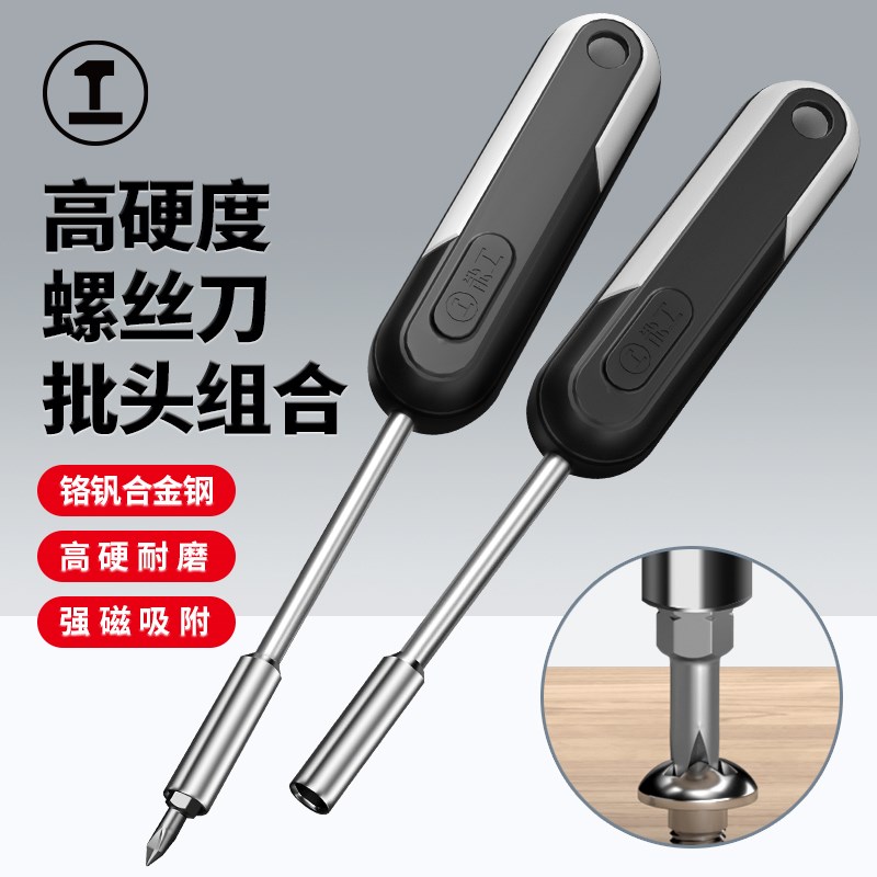 绿林十字螺丝刀批头手柄工业级二合一起子强磁可换头梅花改锥套装图片
