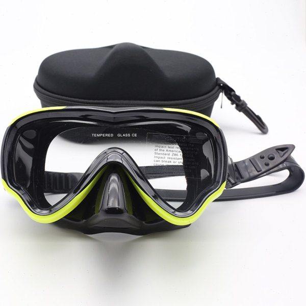 新款带护鼻一体防呛水男女游泳眼镜泳镜硅胶浮潜面罩潜水镜