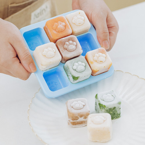 树可小白熊硅胶辅食冰块模具冰格制冰家用冰盒冷冻格储存盒储冰盒