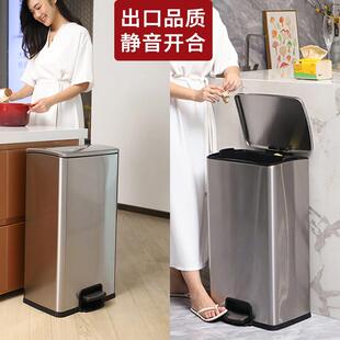 gnf 垃圾桶大号家用客厅厨房专用商用大容量不锈钢脚踏桶40升50l