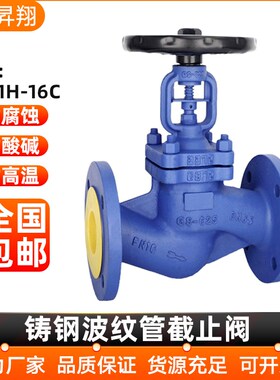 铸钢波纹管截止阀WJ41H-16C锅炉高温蒸汽导热油碳钢阀门DN80 100