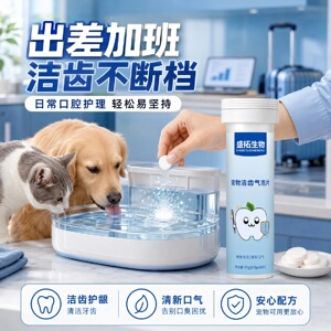 盛拓生物宠物洁齿气泡片猫咪口腔清洁补水去口臭狗狗牙齿护理洁齿