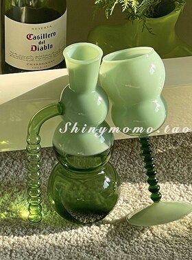 Shinymomo自制创意醒酒器夏季水壶套装彩色玻璃杯子ins高脚复古杯