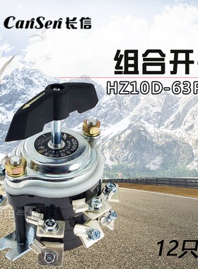 长信 HZ10D- 63P/4组合开关HZ10-63P/4两进一出380V 12只脚 63A