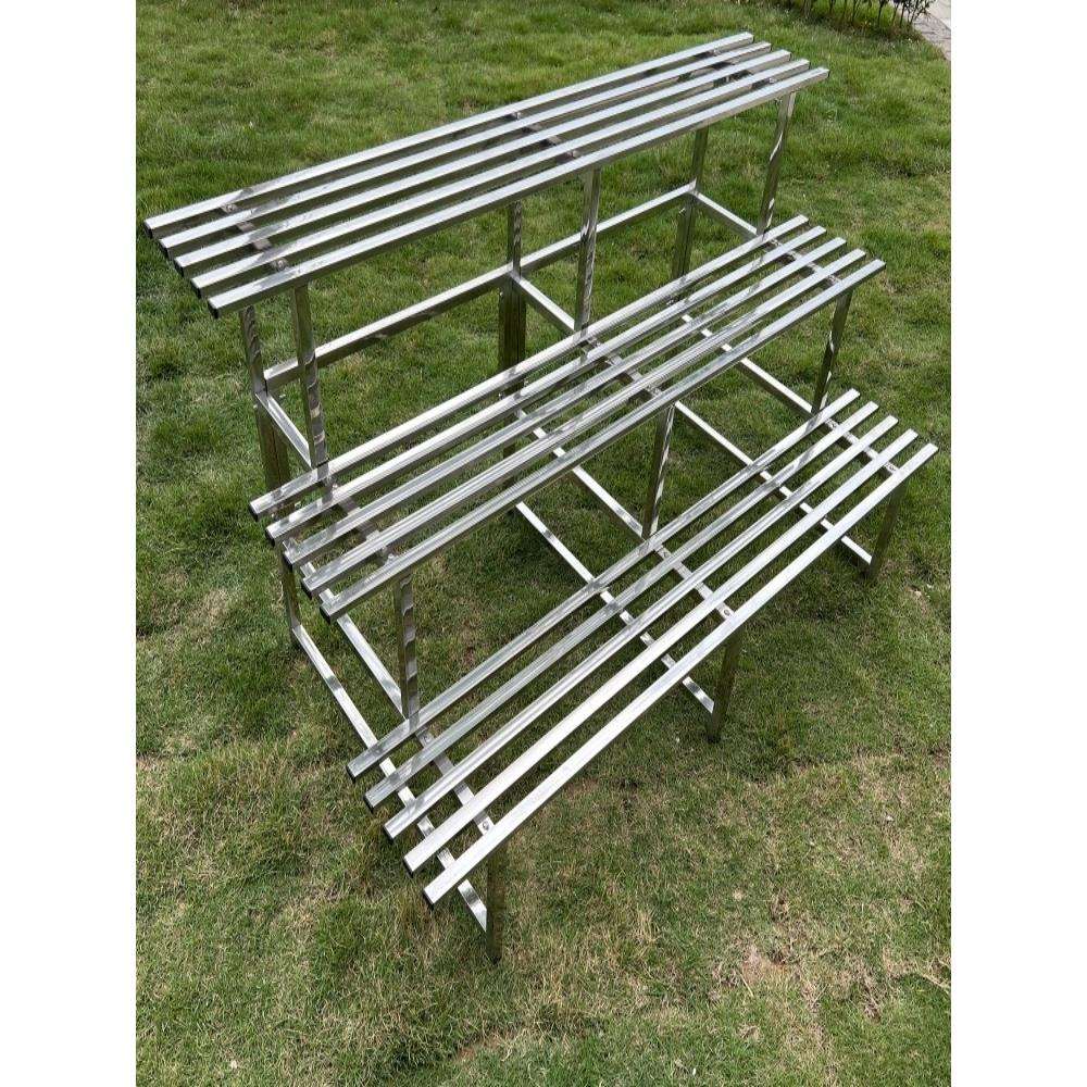 不锈钢阳台花架子铁艺阶梯落地式多层多肉客厅置物户外装饰花盆架