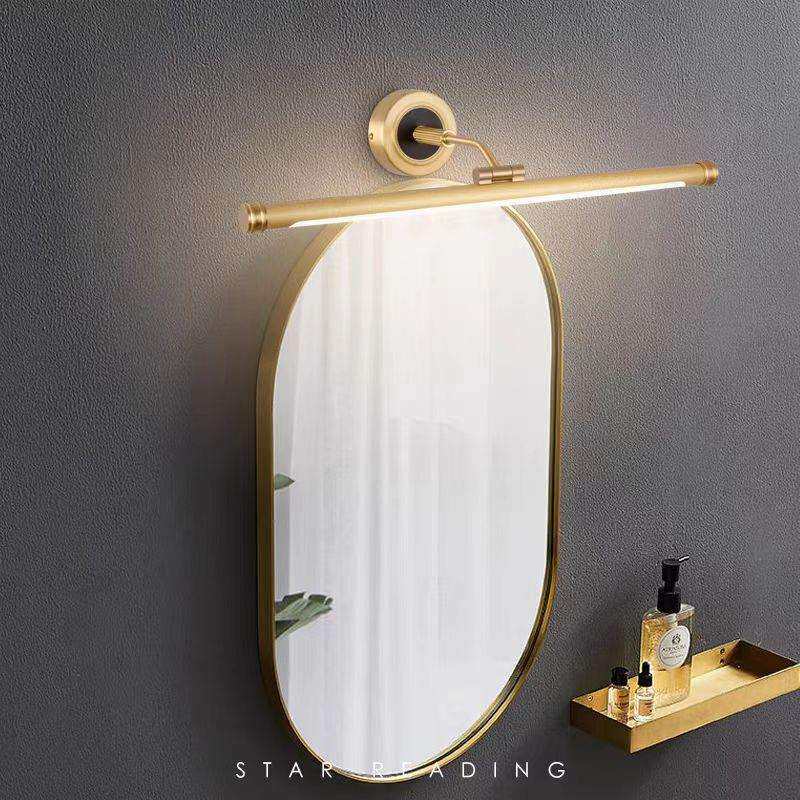 镜前灯全铜美式复古欧式镜灯浴室卫生间镜柜灯具防水LED化妆灯铜