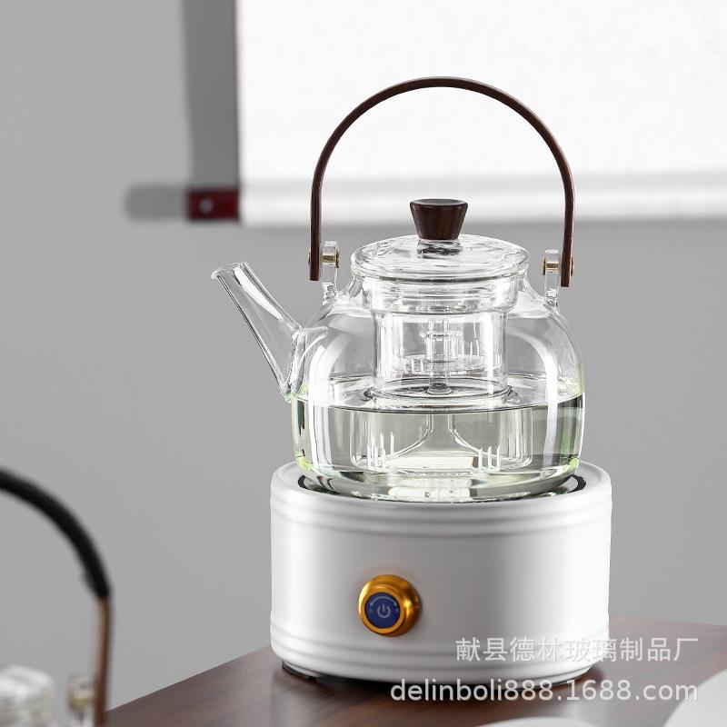 高硼硅耐热玻璃四代蒸煮一体茶壶提梁壶玻璃茶壶煮茶专用壶家用