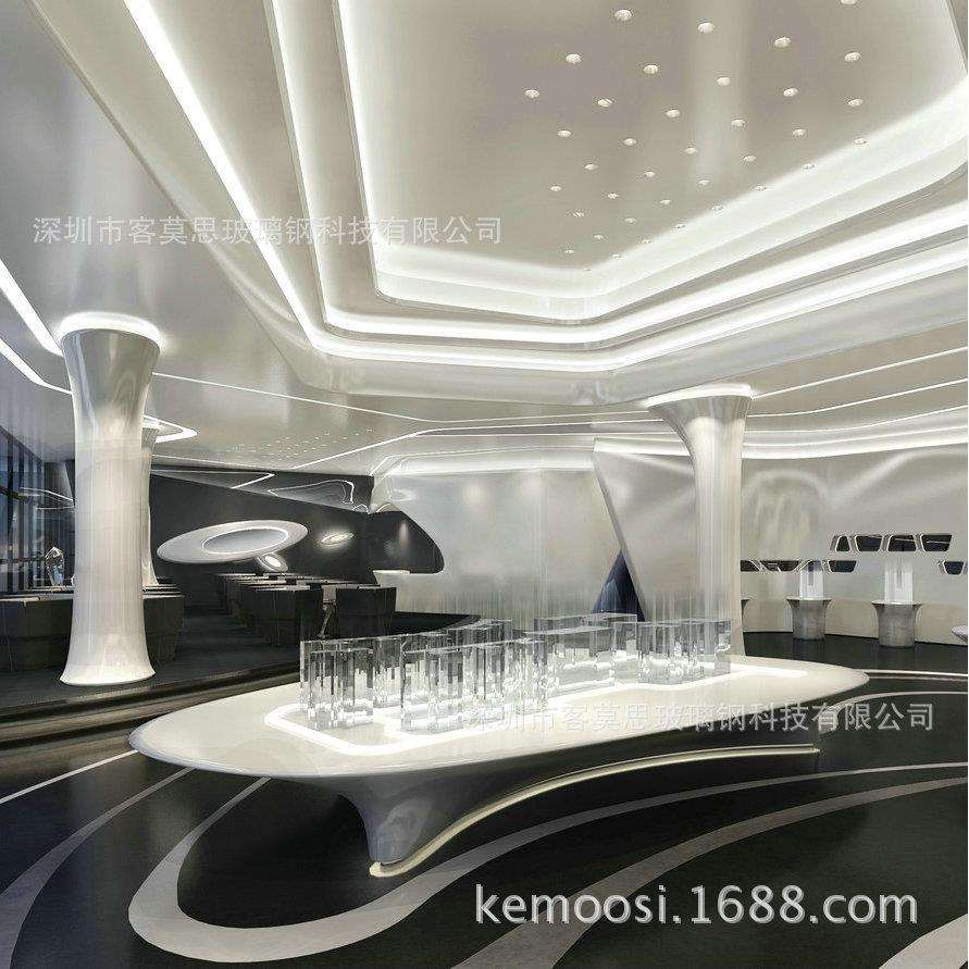 售楼处GRP硬装装饰工程玻璃钢室内柱子沙盘前台雕塑摆件来图工厂