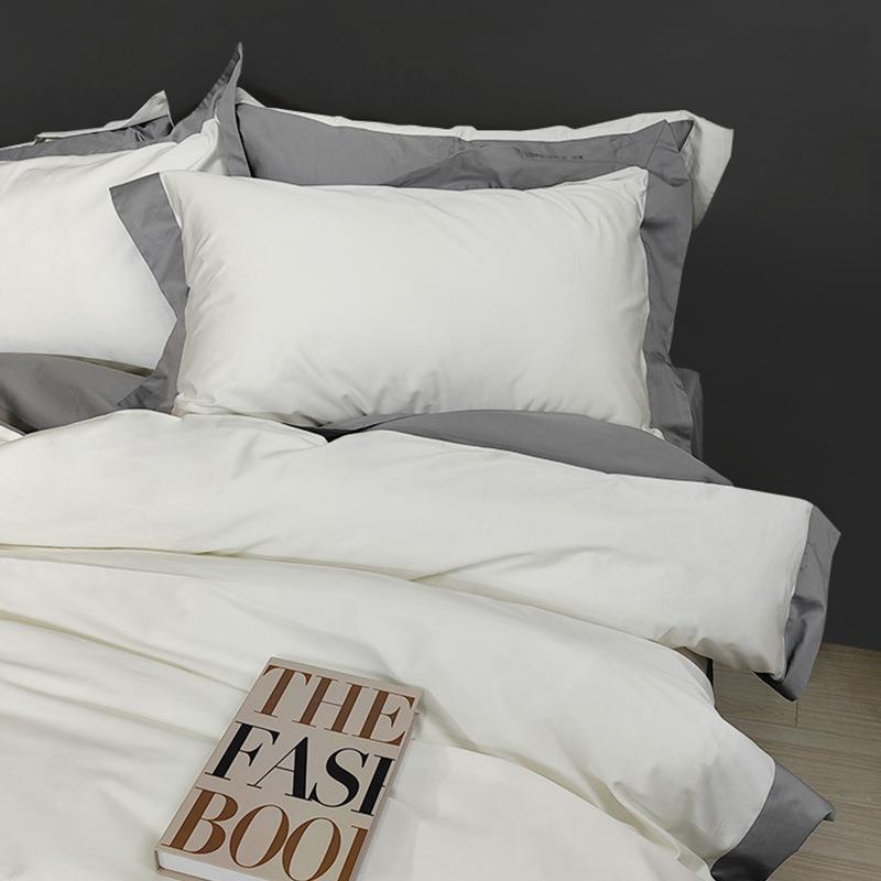 轻奢风家用匹马棉四件套全棉床单素色双面被套冬季高级床品