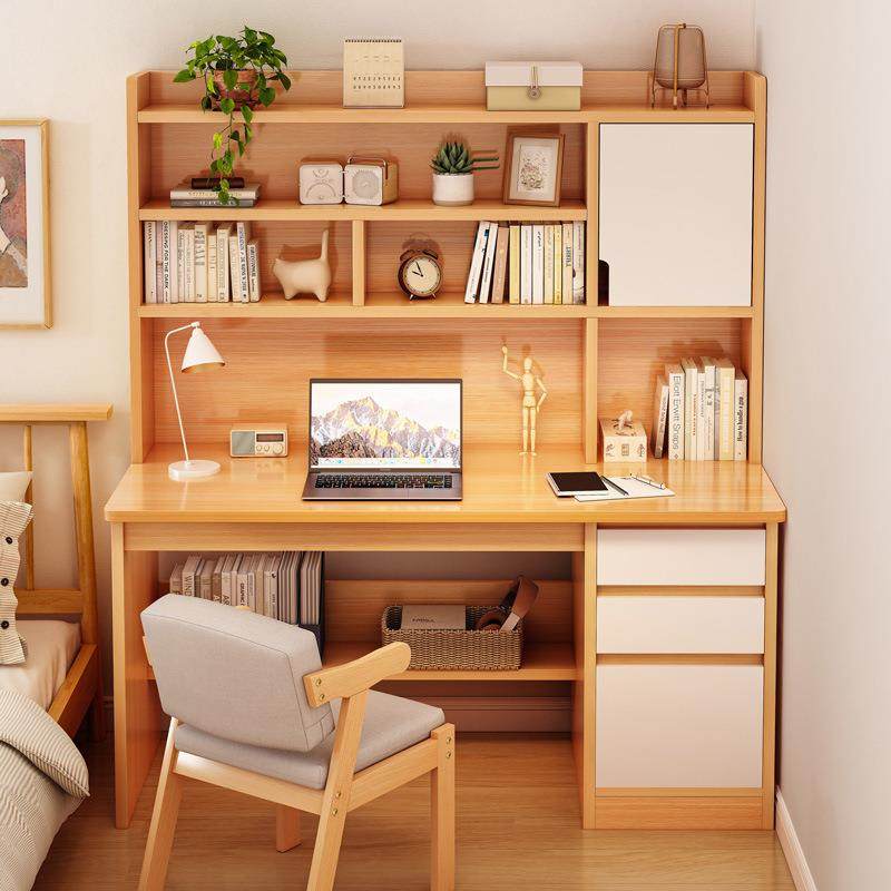 家用书柜学习桌一体电脑桌学习书桌卧室简约学生写字带书架桌子,3C数码配件,USB灯,淘宝优惠券,粉丝福利购,淘宝优惠卷