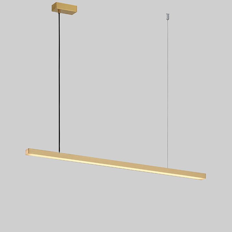 现代简约餐厅吊灯 全铜吧台轻奢led创意个性长条北欧客厅卧室灯具