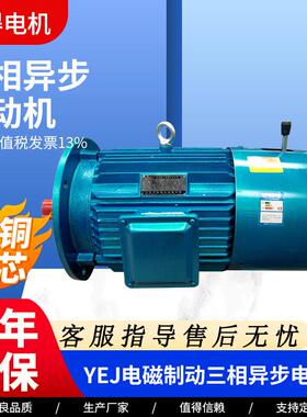 YEJ系列电磁制动三相异步电动机 YEJ-132S-6-3KW制动电 抱闸电机