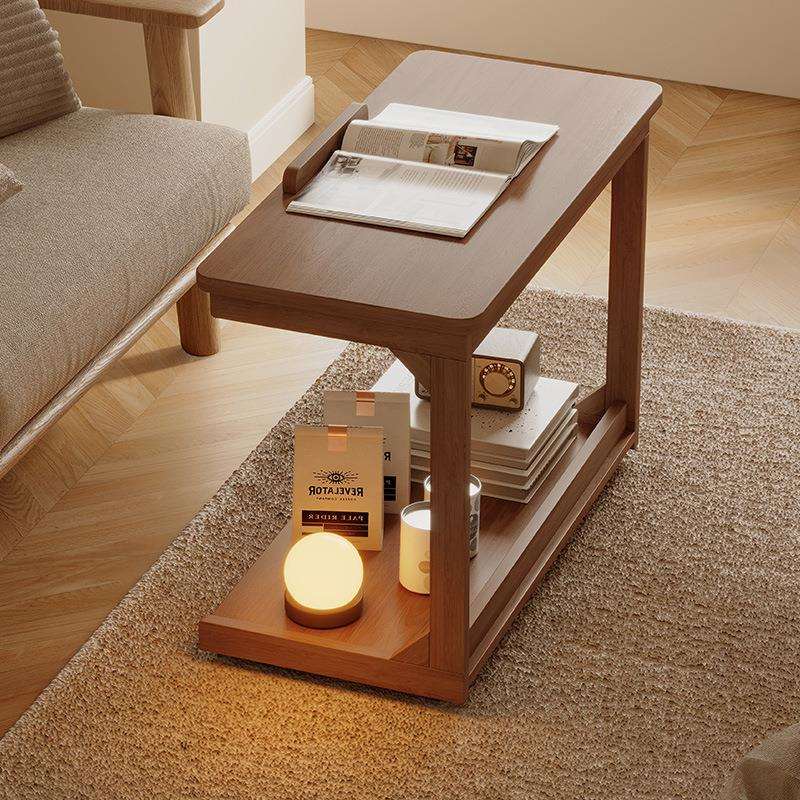 可移动床边桌2024新款简约小型电脑桌卧室家用客厅可翻转沙发边桌