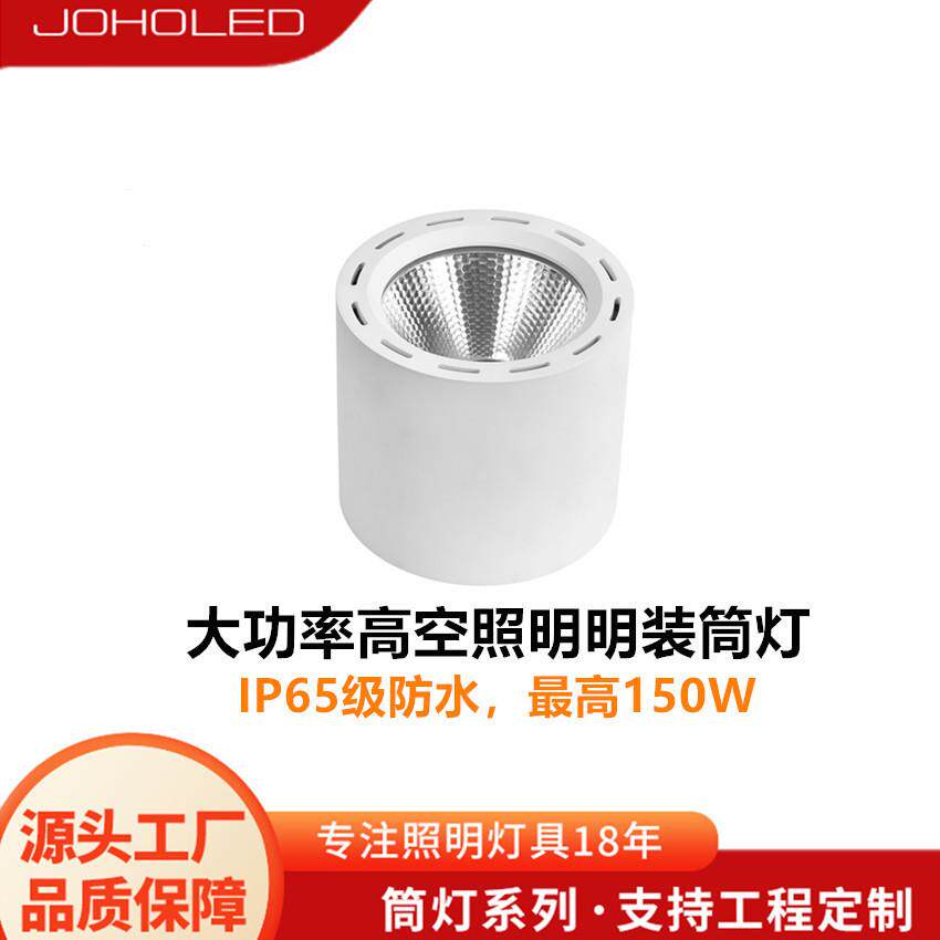 高光效150W100W防水工程明装筒灯，车站机场户外专用防水Led筒灯
