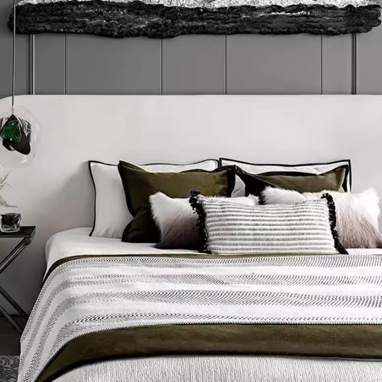 意式极简样板间床品 轻奢北欧简约现代床上用品家居软装床品