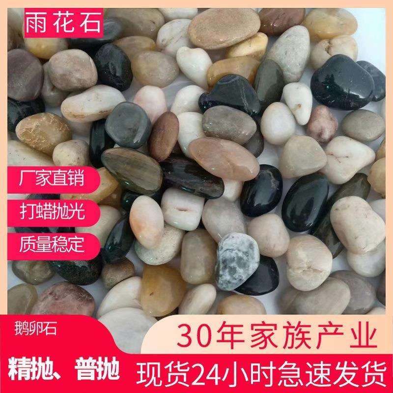 铺面石鹅卵石天然溪流沙五彩色原石造景铺底黑白大小石头雨花石热
