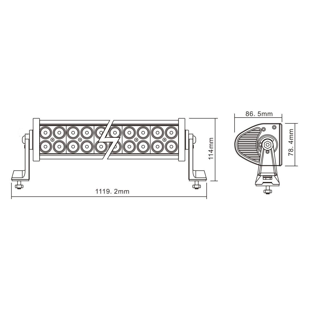 CREE LED 120w双排长条灯 大功率LED10W/颗工作灯 越野灯车顶灯