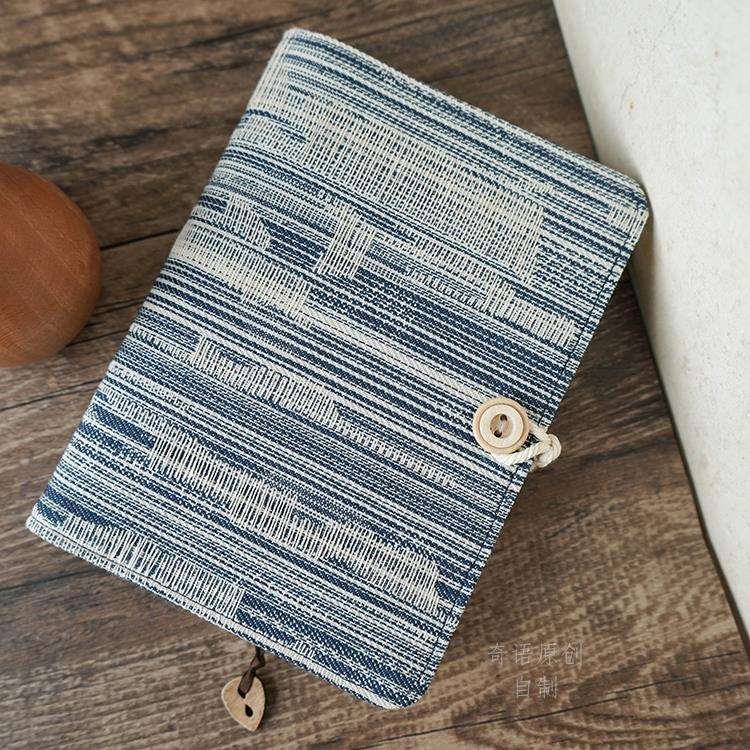 文艺青年布艺面牛仔男生女生士A6活页线装本手账本子旅行记事本