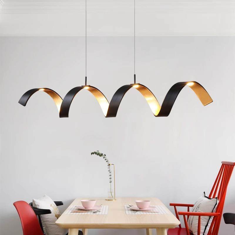 后现代个性螺旋餐厅吊灯北欧简约吧台金属创意客厅样板房LED灯具,家装灯饰光源,智能吊灯,淘宝优惠券,粉丝福利购,淘宝优惠卷