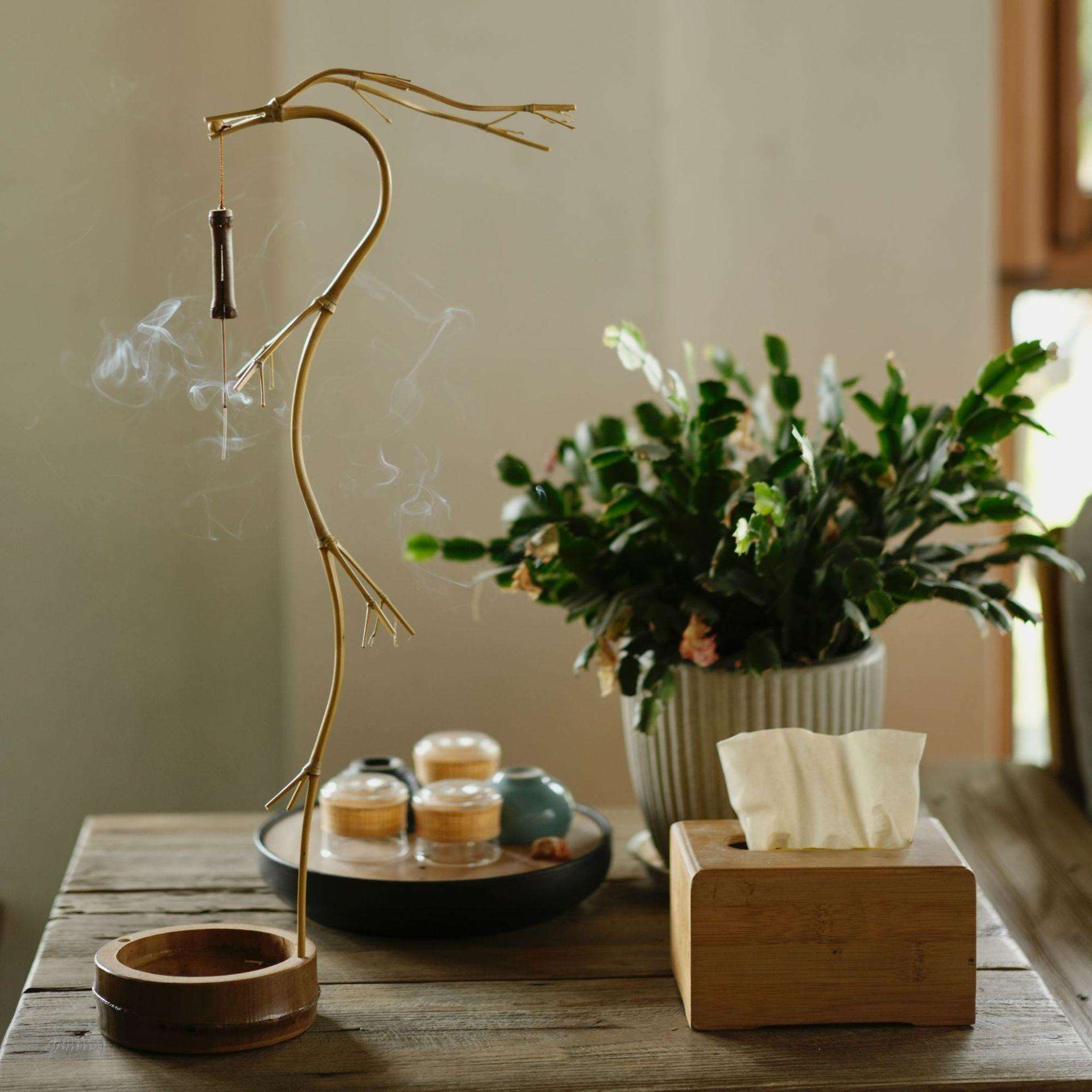 手工原生态竹制龙挂香 竹倒挂香座 线香香插 龙头香挂