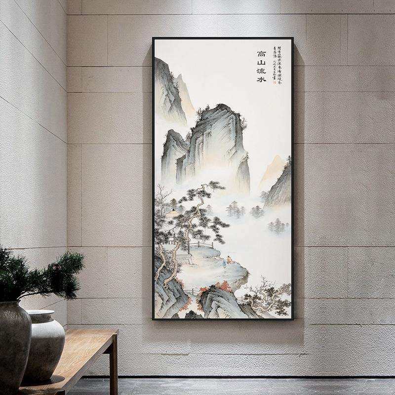 新中式玄关装饰画办公室墙画大气走廊中国风高山流水茶楼古典挂画,家居饰品,现代装饰画,淘宝优惠券,粉丝福利购,淘宝优惠卷