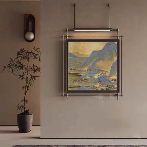 中古风玄关装饰画宋代美学走廊过道入户壁灯挂画