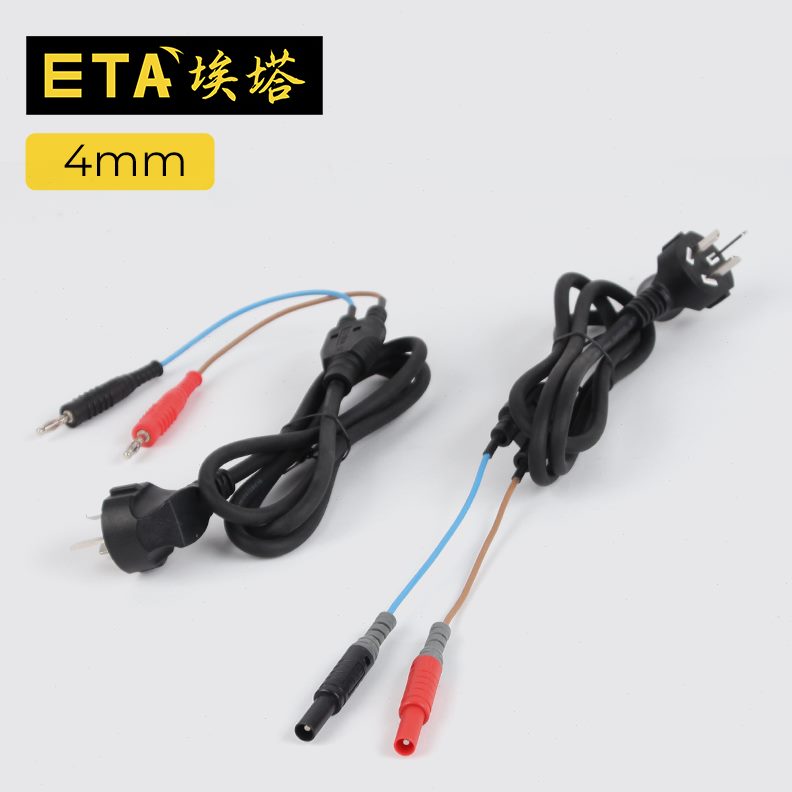 测量仪参国标电源线E6电插头Cmm香蕉4A适用/22A4三角头转T测试线