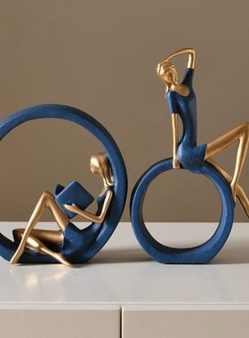 看书OK女孩文艺创意摆件客厅书房酒柜玄关卧室家居装饰树脂工艺品