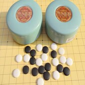 初学围棋儿童圆盒字瓷围棋棋盘双黑白教学扁送 精 围棋 学生子元
