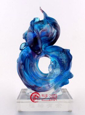 福禄有余琉璃摆件 家居装饰品摆设 创意乔迁礼品 生日贺寿礼品