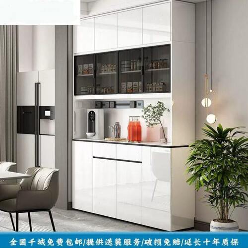 致青春现代简约家用烤漆餐边柜靠墙一体置物柜酒柜餐厅厨房餐边柜
