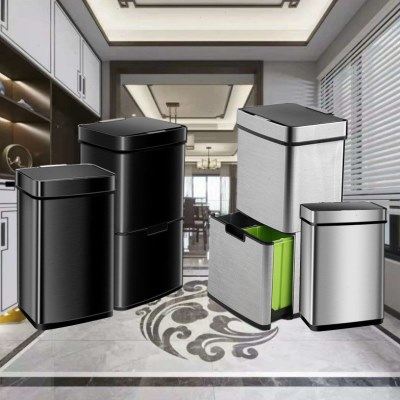 方形30L50L60L70L智能自动感应式不锈钢垃圾桶厨房公商用垃圾筒,家庭/个人清洁工具,感应垃圾桶,淘宝优惠券,粉丝福利购,淘宝优惠卷