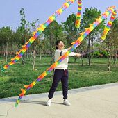 袋子伸缩杆空竹龙彩彩带广场舞健身龙舞筒立体龙龙双杆条送手甩子