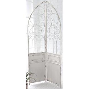 饰屏风 DECO做旧金属复古白色双扇装 COVENT ARCH