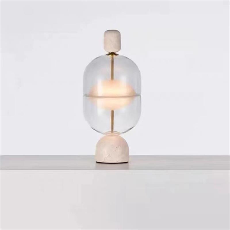 后现代简约客厅玻璃台灯北欧床头卧室书房创意设计师大理石落地灯
