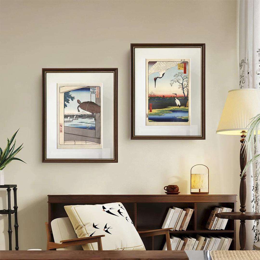 浮世绘日式小众艺术装饰画客厅餐厅玄关竖版复古壁画挂画卧室画