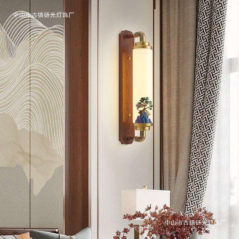 翰墨永和壁灯新中式现代简约壁灯led客厅卧室床头灯灯具灯饰套装