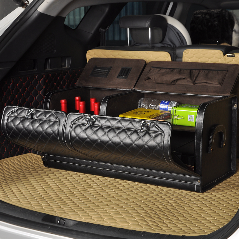 多功能汽车储物箱后备箱收纳箱车载整理箱置物箱S杂物密码尾箱用