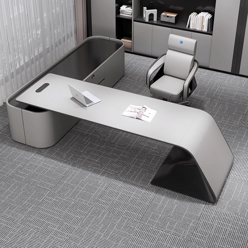 高端烤漆老板f桌创意办公桌简约现代经理桌总裁办公大班台桌椅组